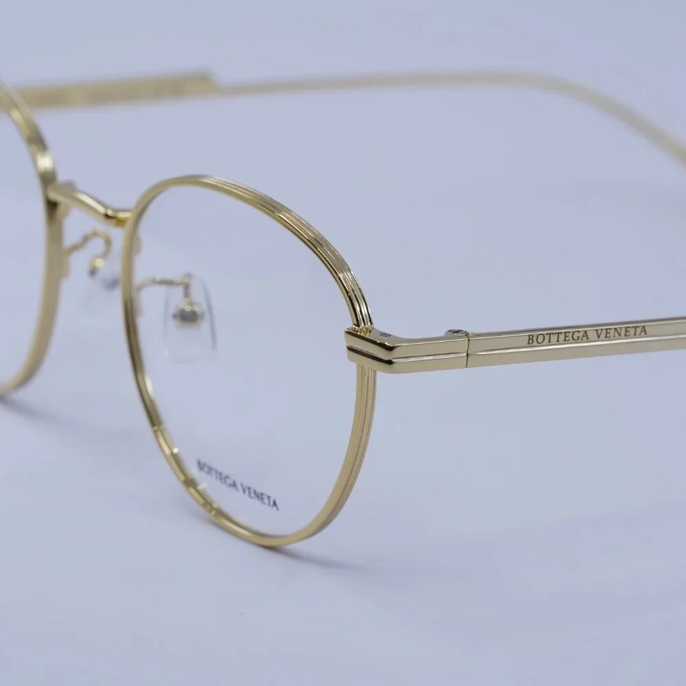 Bottega Veneta BV1016OA 002 Eyeglasses Gold 50mm Round Frame